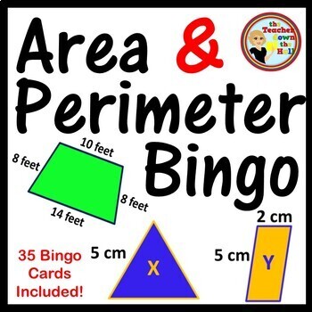 Area and Perimeter Bingo 35 Cards Included! » The Teacher Down The Hall