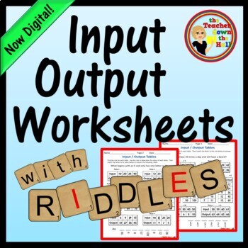 Input Output Tables Worksheets with Riddles NOW Digital!** » The ...